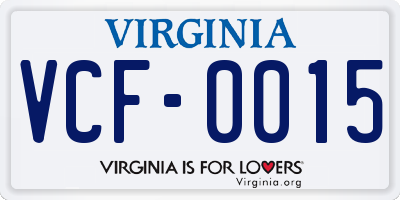 VA license plate VCF0015