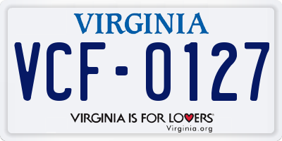 VA license plate VCF0127