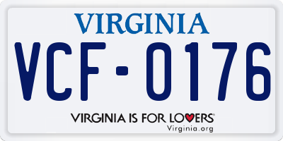 VA license plate VCF0176