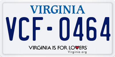 VA license plate VCF0464