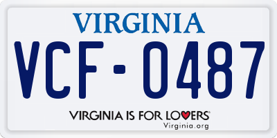 VA license plate VCF0487