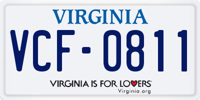VA license plate VCF0811