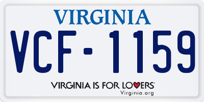 VA license plate VCF1159