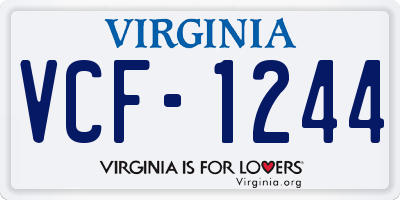 VA license plate VCF1244