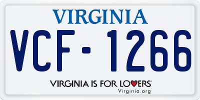 VA license plate VCF1266