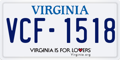 VA license plate VCF1518