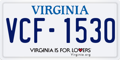 VA license plate VCF1530