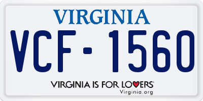 VA license plate VCF1560