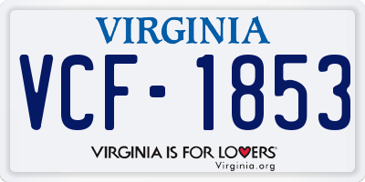 VA license plate VCF1853