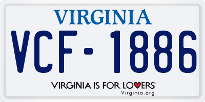 VA license plate VCF1886