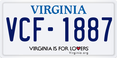VA license plate VCF1887