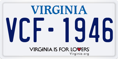 VA license plate VCF1946