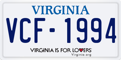 VA license plate VCF1994