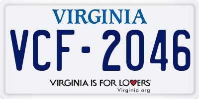VA license plate VCF2046