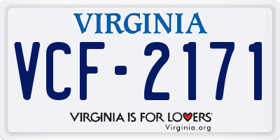 VA license plate VCF2171