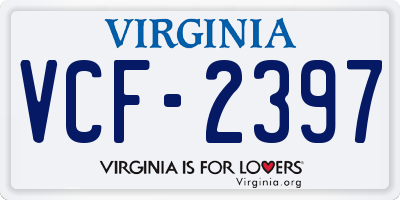 VA license plate VCF2397