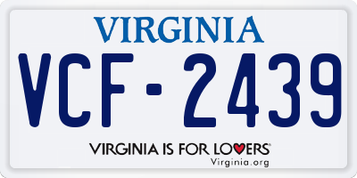 VA license plate VCF2439