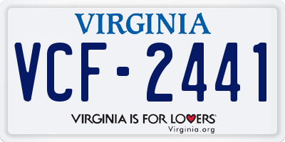 VA license plate VCF2441