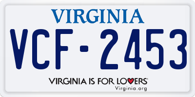 VA license plate VCF2453