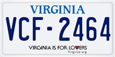 VA license plate VCF2464