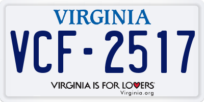 VA license plate VCF2517
