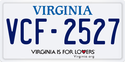 VA license plate VCF2527