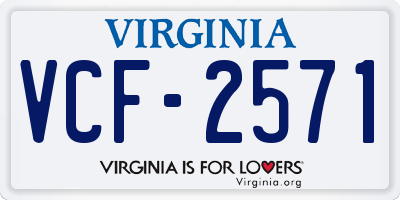 VA license plate VCF2571