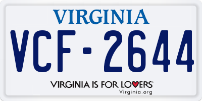 VA license plate VCF2644