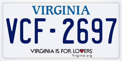 VA license plate VCF2697