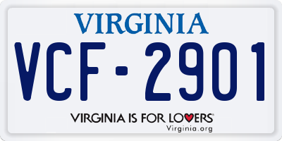 VA license plate VCF2901