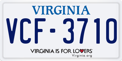 VA license plate VCF3710