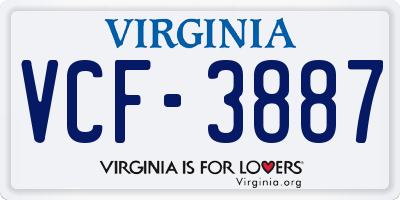 VA license plate VCF3887