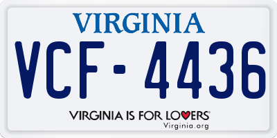 VA license plate VCF4436