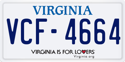 VA license plate VCF4664