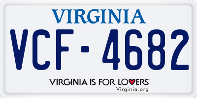 VA license plate VCF4682
