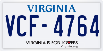VA license plate VCF4764