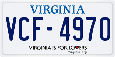 VA license plate VCF4970