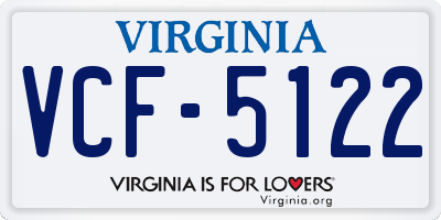 VA license plate VCF5122