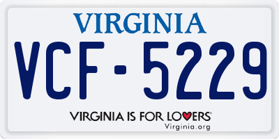 VA license plate VCF5229