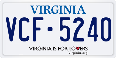 VA license plate VCF5240