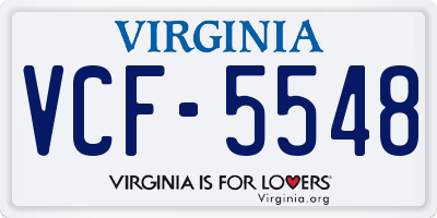 VA license plate VCF5548