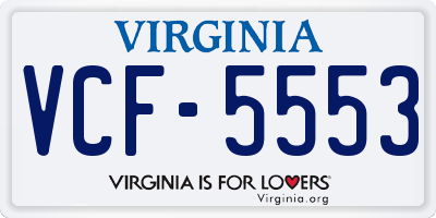 VA license plate VCF5553