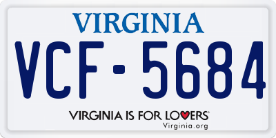 VA license plate VCF5684