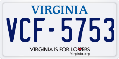 VA license plate VCF5753