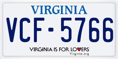 VA license plate VCF5766
