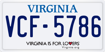 VA license plate VCF5786