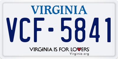 VA license plate VCF5841