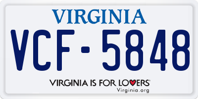 VA license plate VCF5848