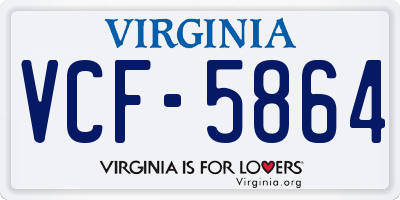 VA license plate VCF5864