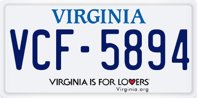 VA license plate VCF5894